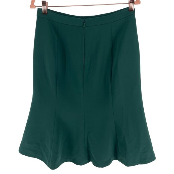 SOLD Ann Taylor Women's Size 6 Forest Green Pleated A-Line Pencil Skirt - Picture 2 of 4